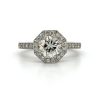 Round Diamond Engagement Ring with an Octagonal Halo Custom Engagement Rings 6
