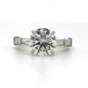 Round Diamond Engagement Ring with Alternating Tapered Baguette Band Custom Engagement Rings 7