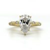Pear-Cut Diamond Engagement Ring with a Scattered Diamond Band Custom Engagement Rings 5