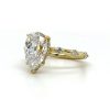 Pear-Cut Diamond Engagement Ring with a Scattered Diamond Band Custom Engagement Rings 4