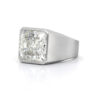 Statement Radiant-Cut Diamond Ring in Platinum Men's Wedding Bands 5