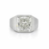 Statement Radiant-Cut Diamond Ring in Platinum Men's Wedding Bands 6