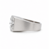 Statement Radiant-Cut Diamond Ring in Platinum Men's Wedding Bands 7