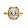 Elongated  Cushion-Cut Ring in a Yellow Gold Bezel Setting Custom Engagement Rings 6