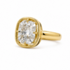 Elongated  Cushion-Cut Ring in a Yellow Gold Bezel Setting Custom Engagement Rings 5