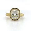 Elongated  Cushion-Cut Ring in a Yellow Gold Bezel Setting Custom Engagement Rings 5