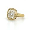 Elongated  Cushion-Cut Ring in a Yellow Gold Bezel Setting Custom Engagement Rings 4
