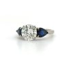 Round Diamond Ring with Pear-Shaped Sapphire Side Stones Custom Engagement Rings 5