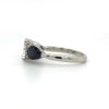 Round Diamond Ring with Pear-Shaped Sapphire Side Stones Custom Engagement Rings 7