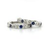 Bezel-Set Sapphire and Diamond Wedding Band Custom Wedding Bands 5