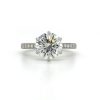 Platinum Engagement Ring With Floral Design Custom Engagement Rings 6