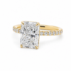 Radiant-Cut Diamond Ring with Diamond Band Custom Engagement Rings 5