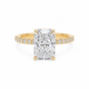 Radiant-Cut Diamond Ring with Diamond Band Custom Engagement Rings 8
