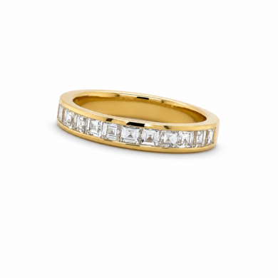 Carre-Cut Wedding Band in Yellow Gold Custom Wedding Bands