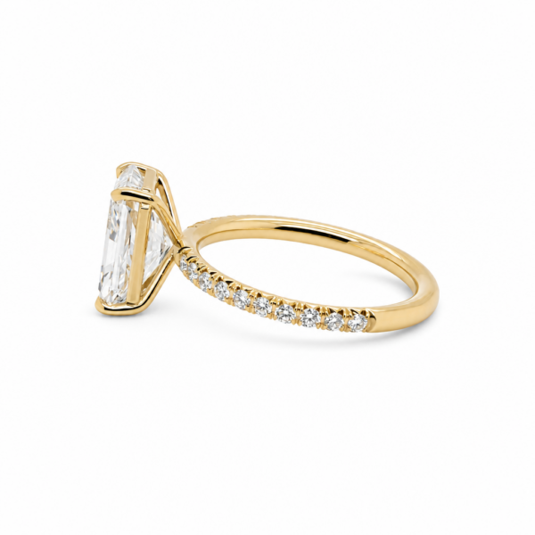 Radiant-Cut Diamond Ring with Diamond Band Custom Engagement Rings 4