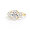 Three-Stone Oval Diamond Ring in Yellow Gold Custom Engagement Rings 5