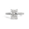 Radiant-Cut Diamond Ring with Diamond Band Custom Engagement Rings 6