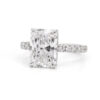 Radiant-Cut Diamond Ring with Diamond Band Custom Engagement Rings 5