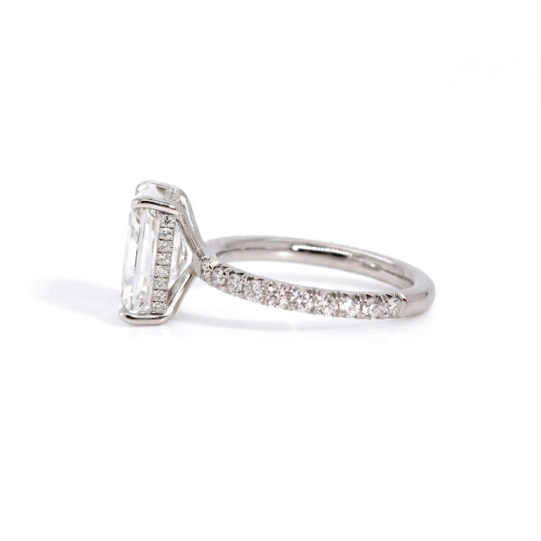 Radiant-Cut Diamond Ring with Diamond Band Custom Engagement Rings 4
