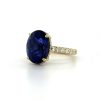 Oval Sapphire Ring in Yellow Gold Custom Jewelry 4