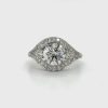 Triple Round Diamond Ring with an Open Frame Custom Engagement Rings 7