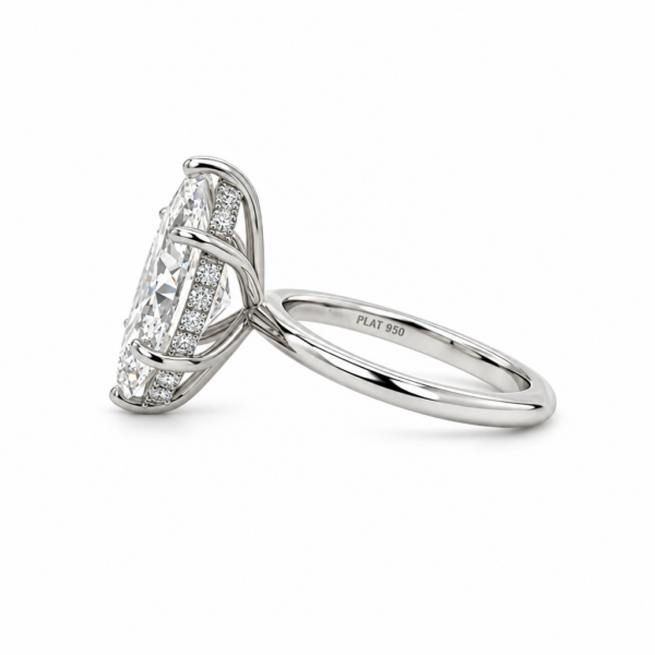 Marquise Engagement Ring with Hidden Halo Custom Engagement Rings 4