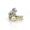 Pearl and Diamond Bypass Ring Custom Jewelry 4
