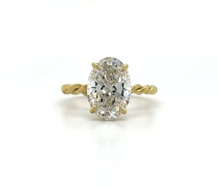 Oval Diamond Engagement Ring with Twisted Band Custom Engagement Rings 2
