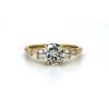 Round Engagement Ring with Side Baguettes Custom Engagement Rings 6