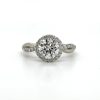 Round Engagement Ring with Twisted Band and Halo Custom Engagement Rings 6