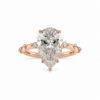 Pear Ring with Scattered Diamond Band Custom Engagement Rings 6
