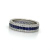 Sapphire and Diamond Triple Band Custom Wedding Bands 4