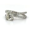 Cushion-Cut Diamond Ring with an X-Shaped Band Custom Engagement Rings 6