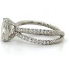 Cushion-Cut Diamond Ring with an X-Shaped Band Custom Engagement Rings 8