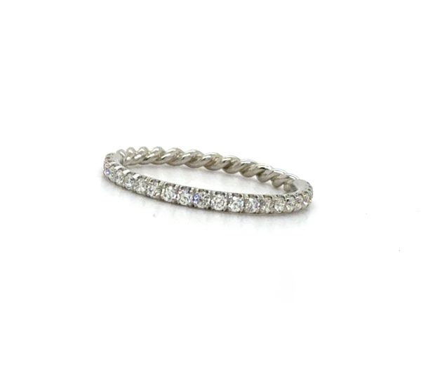 Partial Diamond Pave and Twisted Band Custom Wedding Bands 2