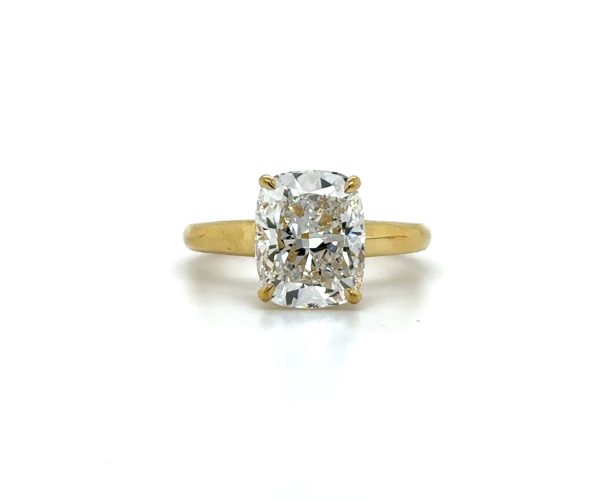 Elongated Cushion-Cut Ring with Tapered Band Custom Engagement Rings 3