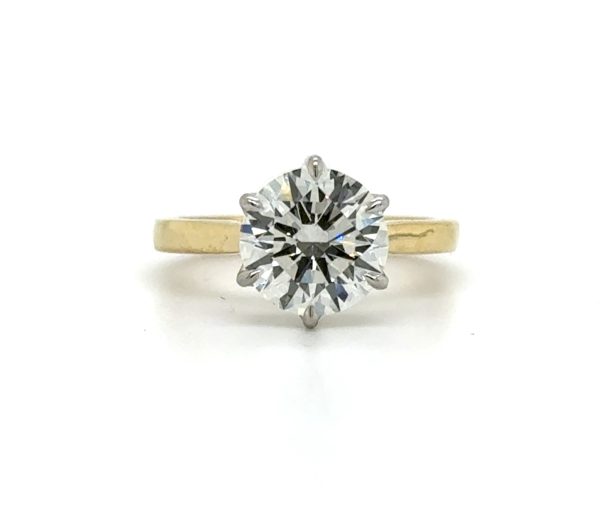 Two-Tone Round Six Prong Engagement Ring Custom Engagement Rings 3