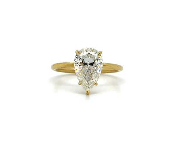 Pear-Shaped Engagement Ring in Yellow Gold Custom Engagement Rings 2
