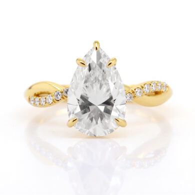 Pear-Shaped Engagement Ring with a Twisted Band Custom Engagement Rings 2