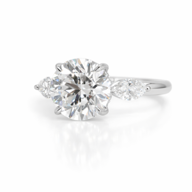 Oval-Cut Diamond with Kites and Compass Prongs Custom Engagement Rings