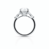 Round and Marquise Diamond Three-Stone Ring with Hidden Halo Natural Mined Diamond Engagement Rings 9