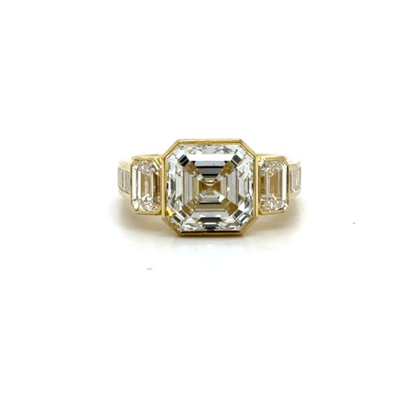 Bezel-Set Asscher- and Emerald-Cut Diamond Ring Custom Engagement Rings 2