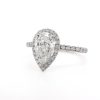 Pear Shaped Engagement Ring with Diamond Halo and Band Custom Engagement Rings 5