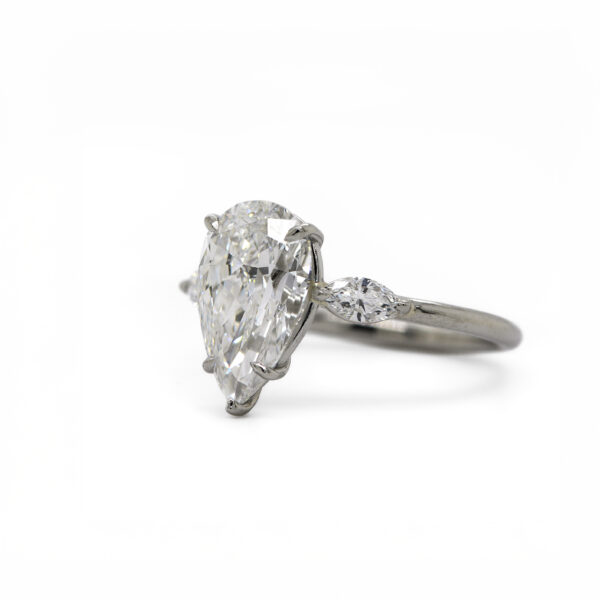 Pear-Shaped and Marquise Diamond Engagement Ring Custom Engagement Rings