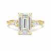 Emerald Engagement Ring with Kites in a Satin Finish Custom Jewelry 6