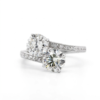 Bypass Engagement Ring with Two Round Brilliant Diamonds Custom Jewelry 4