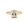Elongated Cushion and Marquise Three-Stone Diamond Ring Custom Engagement Rings 6