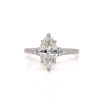 Marquise Diamond Ring with Tapered Pave Band Custom Engagement Rings 6