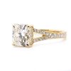 Cushion Cut Diamond Split Shank Ring with Engraved Band Custom Engagement Rings 7