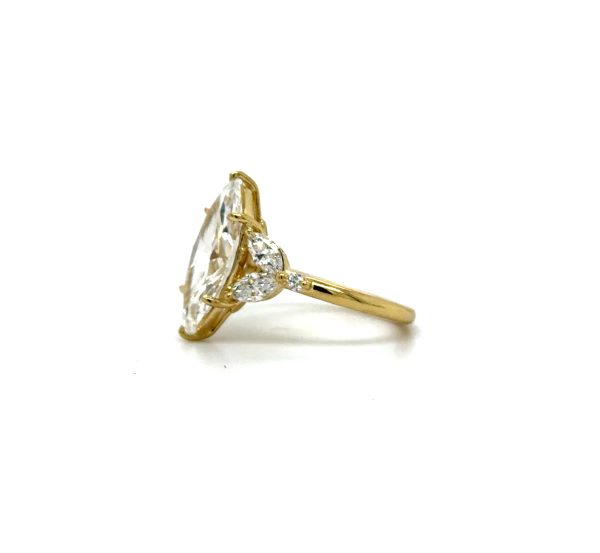 Marquise Diamond Engagement Ring with Side Stones Custom Engagement Rings 4